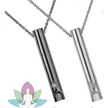(Black silver) Breathing necklace, two-piece set, helps with breathing, relieves stress, relaxes and prevents burnout