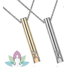 (Silver gold) Breathing necklace, two-piece set, helps with breathing, relieves stress, relaxes and prevents burnout