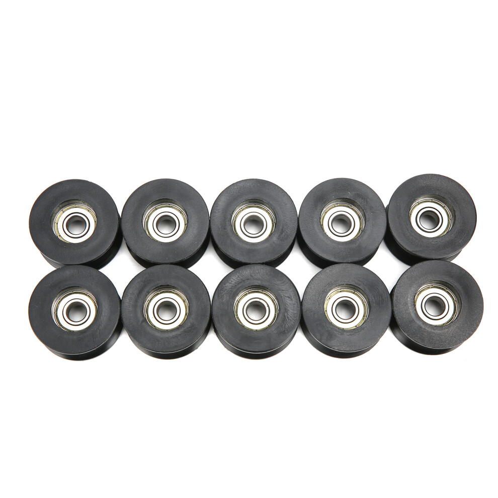 10Pcs 608Zz Nylon Coated Deep U-Shaped Groove Wheel For Rail And Conveyor 7631359438157