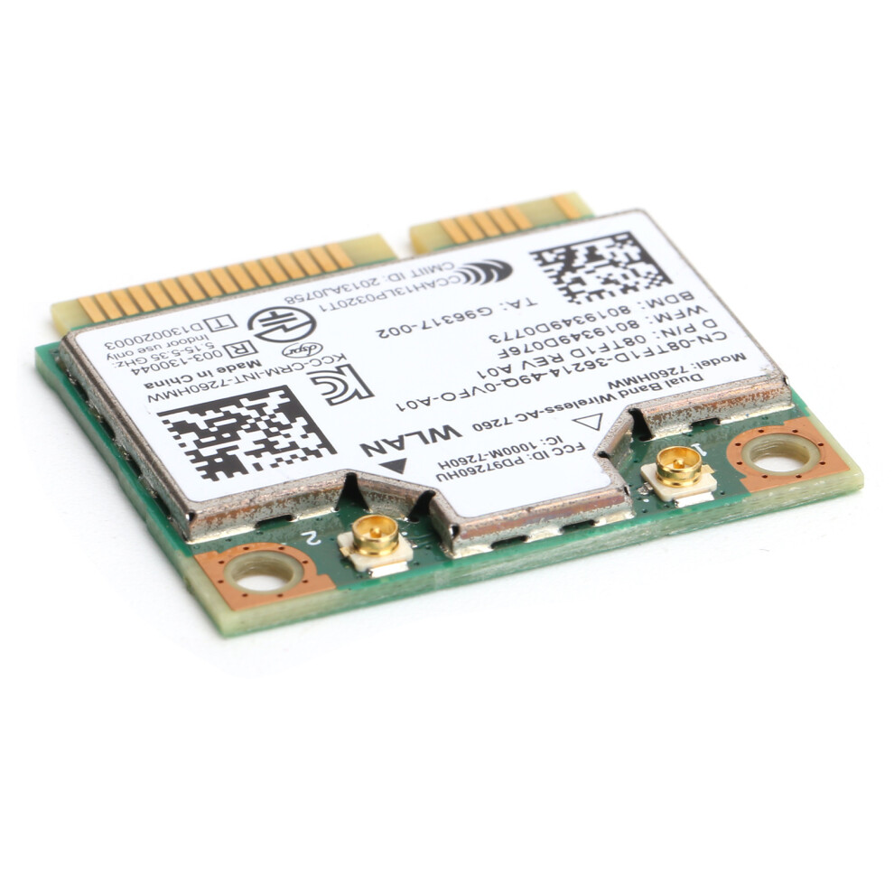 Mini Pci-E Dual Band Wifi + Bluetooth 4.0 Card For Dell 7260Hmw 4061359437813