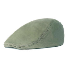 (one size, Light green) Cotton beret with adjustable head circumference from 55 to 60 cm, weighing 71 grams