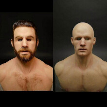 (Bald Head) Latex Realistic Mans Face Cover Mask Male Disguise Party Props_y High Quality