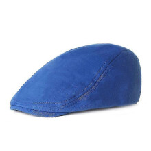 (one size, Dark blue) Cotton beret with adjustable head circumference from 55 to 60 cm, weighing 71 grams
