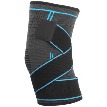 Breathable Dual Sports KneePad Blue M with Pressure Bands & Knee Brace