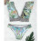 (S, Green) Floral Printed Deep V-neck  Hipster Bikini 1