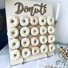 (1set plastic stand F) Diy Wooden Donut Wall Rustic Wedding Decoration Table Donut Party Decor Baby Showers Bridal Shower Birthday Party Favor
