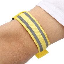 Reflective LED Light Armband, Dual Luminous Strips, Yellow, 40H Battery Powered Night Running Wristband