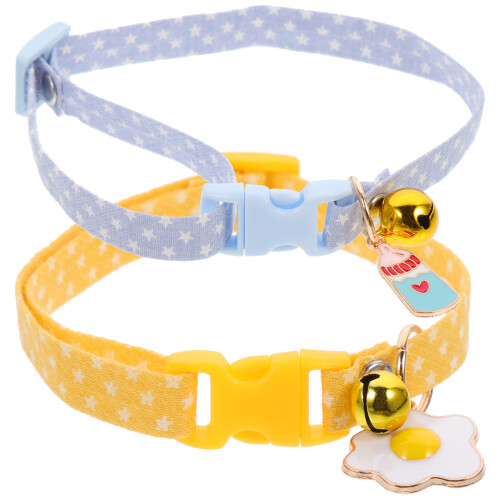 2Stück Dekoratives Katzenhalsband Mit Glocken-Design 1