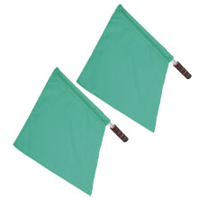 2Pcs Referee Flags Green with Stainless Steel Poles Long Lasting