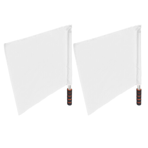 Bright White 2Pcs Linesman Flags | Stainless Steel | Comfortable Grip 1