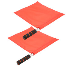 2 Stück Sport-Schiedsrichterflaggen aus Edelstahl, Rot, 37x31cm