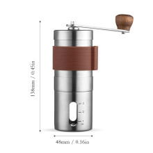 Manuelle Kaffeemühle mit Keramikkegel, Edelstahl, 138 mm