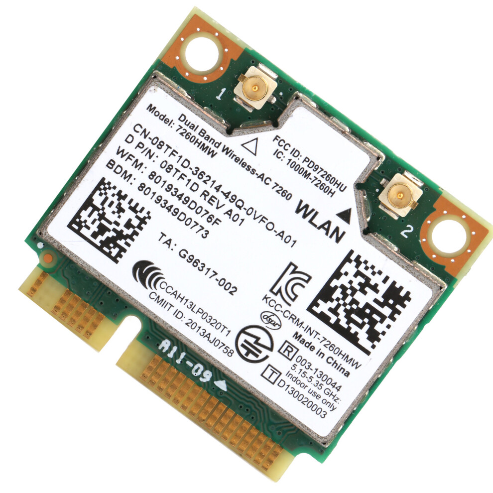 Mini Pcie Wireless Card 802.11Ac Dual Band Bt 4.0 For Dell 7260Hmw 7661359443677