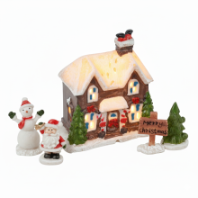 Mini LED Christmas Village Shops Winter Scene Light Up Festive Table Ornament Décor