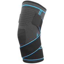Blue L Outdoor Dual Pressure Knitted Kneepad for Sports & Outdoor Use