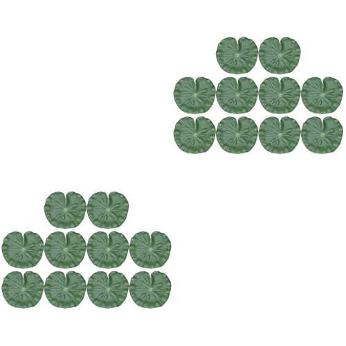 20 Pcs Artificial Lotus Leaf 15cm For Fish Tank Pond Decor 2