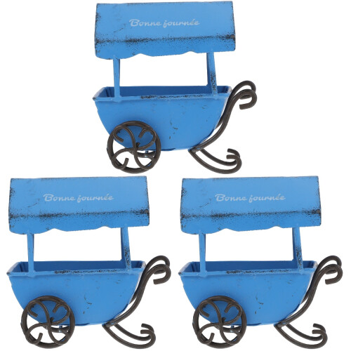 3Stück Dekorative Blech Trolley Modell Retro 2