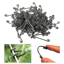 100 Stück Schwarze Plastik-Rebenpfropf-Klammern | 6,5cm Gartenpflanzen Fixierklemmen