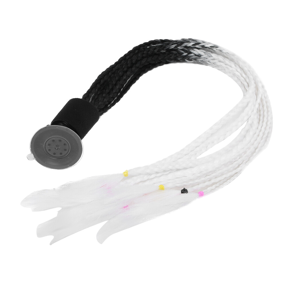 Colorful Motorcycle Helmet Ponytail Dreadlocks With Suction Cup Black White White,Black 9451359450786