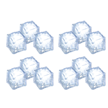 Blinkende Partydekoration, 12 Stück IP67 wasserdichte, leuchtende Eiswürfel mit automatischem Lichtsensor für Geburtstagsfeiern,