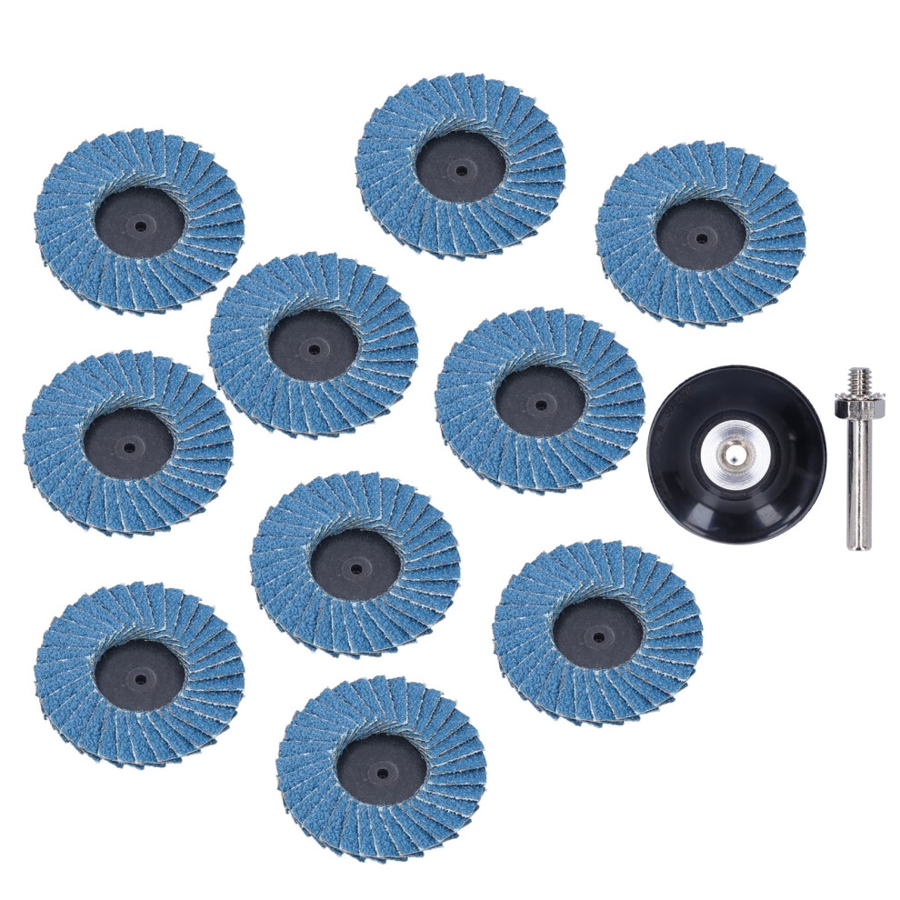 10Pcs 80-Grit Zircon Corundum Torsion Grinding Flap Discs 2In 7891359451420