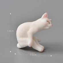 (White Forward) Cute Resin Cats Ornament Kitten Figurine Animal Model Micro Landscape Home Decor Miniature Fairy Garden Decoration Gift