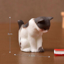(Black Head Down) Cute Resin Cats Ornament Kitten Figurine Animal Model Micro Landscape Home Decor Miniature Fairy Garden Decoration Gift
