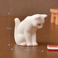 (White Head Down) Cute Resin Cats Ornament Kitten Figurine Animal Model Micro Landscape Home Decor Miniature Fairy Garden Decoration Gift