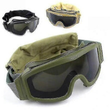 (Black)3 In 1 Tactical Field Tactical Goggles Military Shooting High Quality