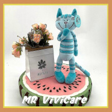 (blue)Kawaii Cat Plush Toys Cute 35.5cm Stuffed Dolls Girls Boys Soft Cats Plush Toy Soft Doll For Kids Birthday Gift Home Decoration