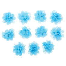 10Pcs Blue Chiffon Fake Flower Heads Lifelike DIY Decoration