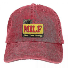 (Red) Solid Colour Dad Hat Milf Man I Love Fishing Women's Hat Sun Hat Baseball Cap Art Spiked Hat High Quality