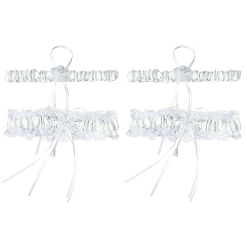 2 Paar Brautstrümpfe Oberschenkelring Blumenmuster Beinschmuck 1