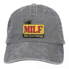 (Gray) Solid Colour Dad Hat Milf Man I Love Fishing Women's Hat Sun Hat Baseball Cap Art Spiked Hat High Quality