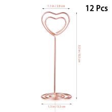 3 . 12 . Roségold Fotohalter Tischnummer Schild Menüklammer