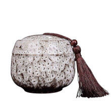 (White) Small Urn For Human Ashes - 10 Cm Handicrafted Urn - Beautiful Tiny Keepsake Urns - Mini Urn Made Of Ceramic
