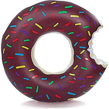 (Brown) Inflatable Swimming Ring, Children's Pool Floating Object Donut, Suitable For Outdoor Swimming