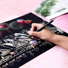 (7) New Colorful Urban Adult Decompression Scratch Painting Toy Night Diy Hand-painted Creative Birthday Gift Home Decoration M043