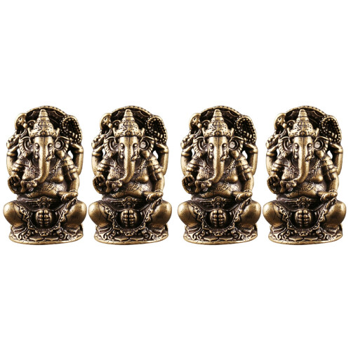 4 Retro Messing Buddha Statue Skulptur 1