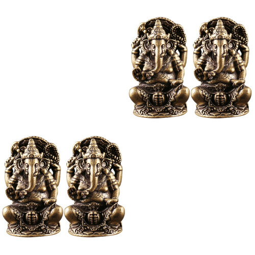 4 Retro Messing Buddha Statue Skulptur 2