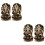 4 Retro Messing Buddha Statue Skulptur 6