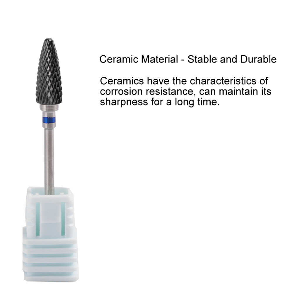 22ST Ceramic Nail Drill Bit - Cylinder Shape for Nail Polishing & Manicure