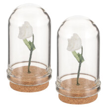 10 Mini Blumen Glasglocke Für Tiny House Tischdekoration