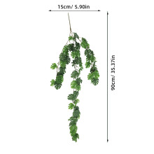 2Stk Simulation Rattan Mit Künstlichen Monstera Blättern Wanddeko