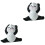 2Stk Panda Figur Mini Harz Garten Ornament 3