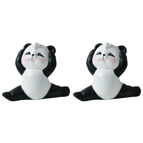 2Stk Panda Figur Mini Harz Garten Ornament 1