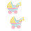 2Stk Kinderwagen Harz Cake Topper Party 8