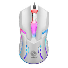 (White)S1 E-sports Luminous Wired Mouse Usb Wired Desktop Laptop Mute Computer Game Mouse