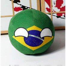 (9cm) Polandball Plush Doll Ball Model Toy Pillow Brazil
