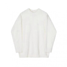 (XXXL, White) Autumn Winter Men Sweater Loose Thick Knitted Fuzzy Solid Color Round Neck Long Sleeve Pullover